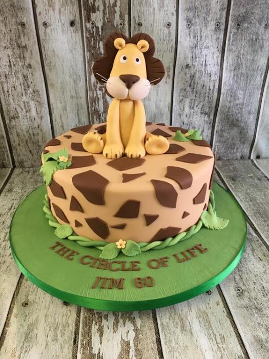 jungle lion birthday cake