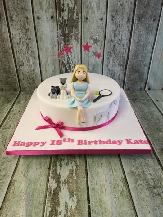 sugar figure and  fashion birthday cake