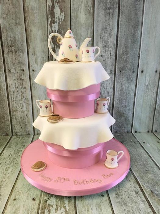 tea pot and tea cup birthday cake