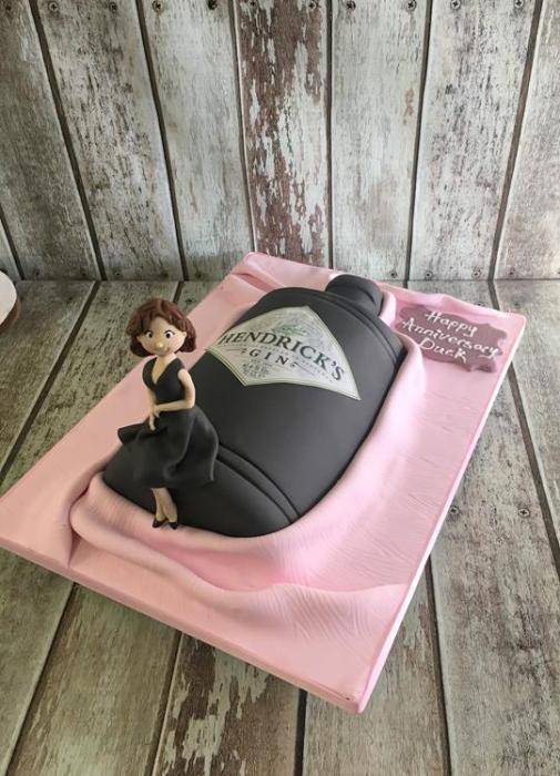 hendricks gin alchol cake sugar figure fun cake bottle cake  dublin ireland