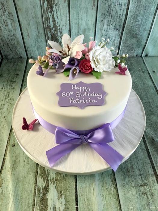 sugar flowers birthday cake