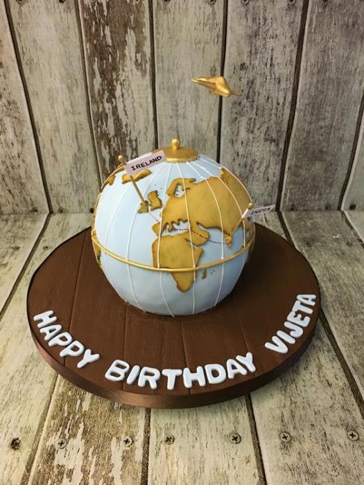 globe birthday cake