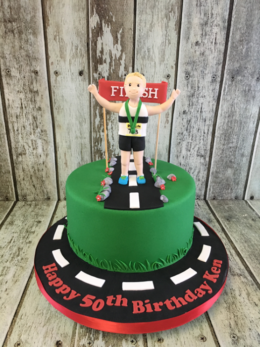 running sports marathon man birthday cake