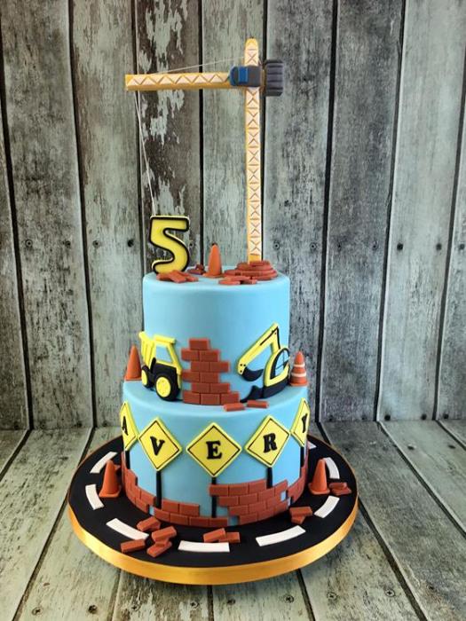 builders construction  birthday cake