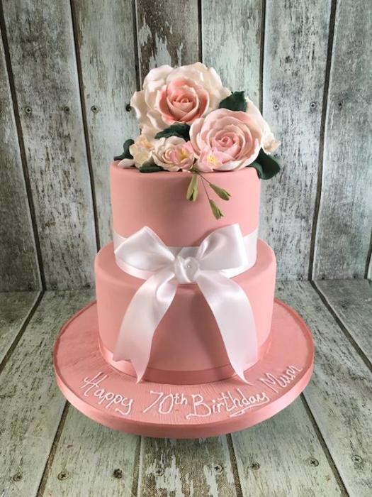 elegant floral birthday cake