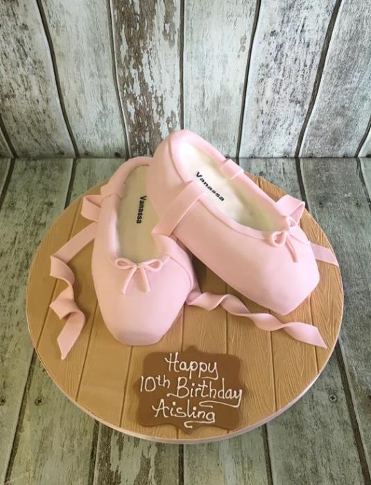 ballet shoe cake pink cake dancers cake girls cake dublin ireland