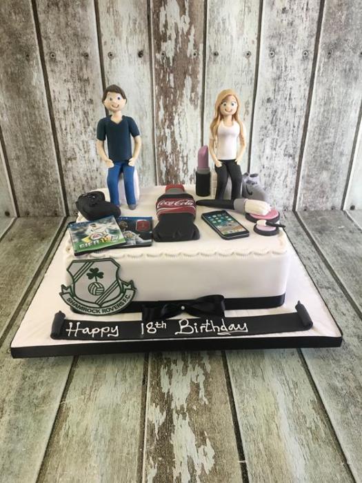 split bithday cake brother sister man woman birthday cake Dublin ireland