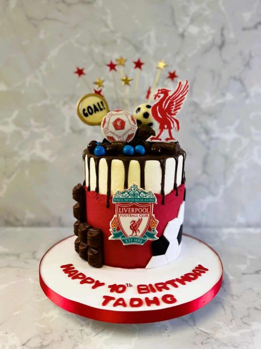 Liverpool-biorthday-cake-with-Goal-and-drip-