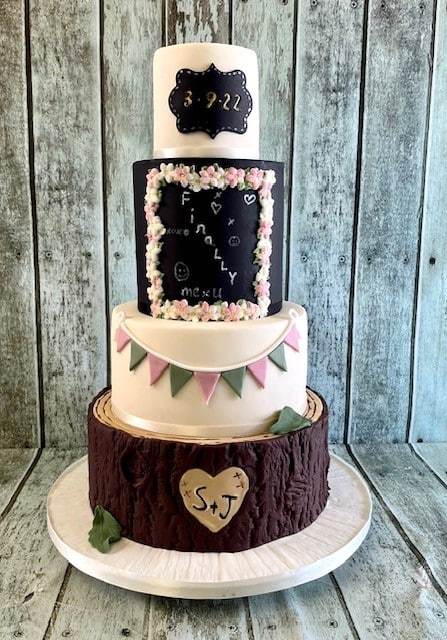 tree-trunk-and-vintage-black-board