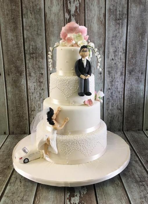 sugar bride and groom wedding cake topper