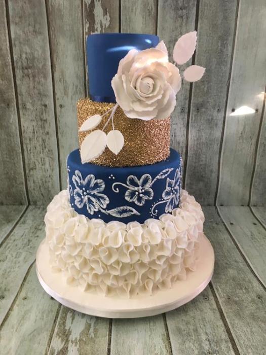 silver sequin ruffles and diamond applique royal icing vintage beautiful ornate specular hand crafted hand painted original design  wedding cake Dublin Ireland bray chocolate red velvet lemon drizzle