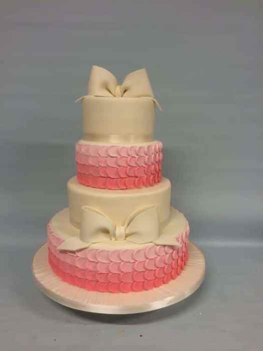 wedding cake ombre and bows